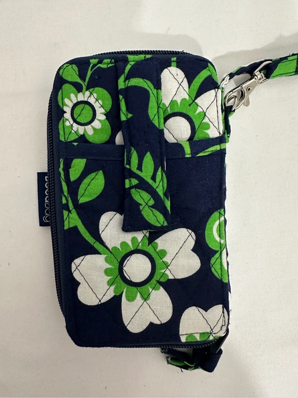 BocaBag Floral Wallet Wristlet ID Holder Zip Around Organizer Blue Green Travel - Picture 5 of 8